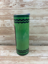 Load image into Gallery viewer, Green Crayon Tumbler Side
