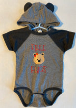 Load image into Gallery viewer, Grey Onesie with Free Hugs Bear with Bow