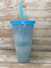 Load image into Gallery viewer, Blue Mermaid Color Changing Cup with Name