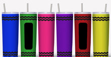 Load image into Gallery viewer, Blue, Green, Pink, Purple, Red, Yellow Crayon Tumblers
