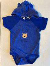 Load image into Gallery viewer, Royal Blue Onesie Free Hugs with Bear face
